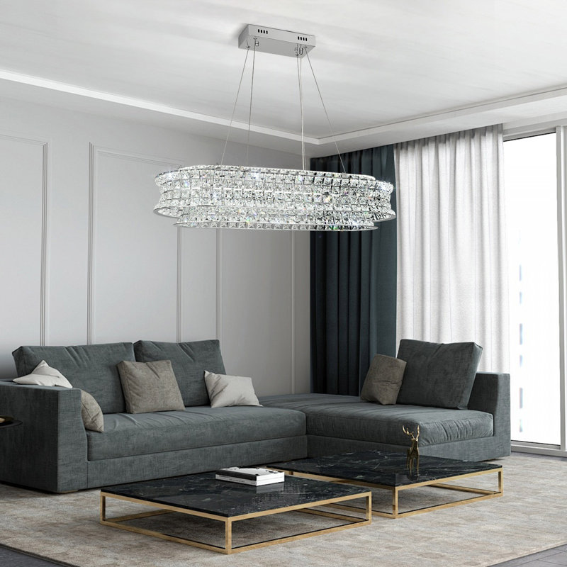 Lustre à DEL avec accents de cristal