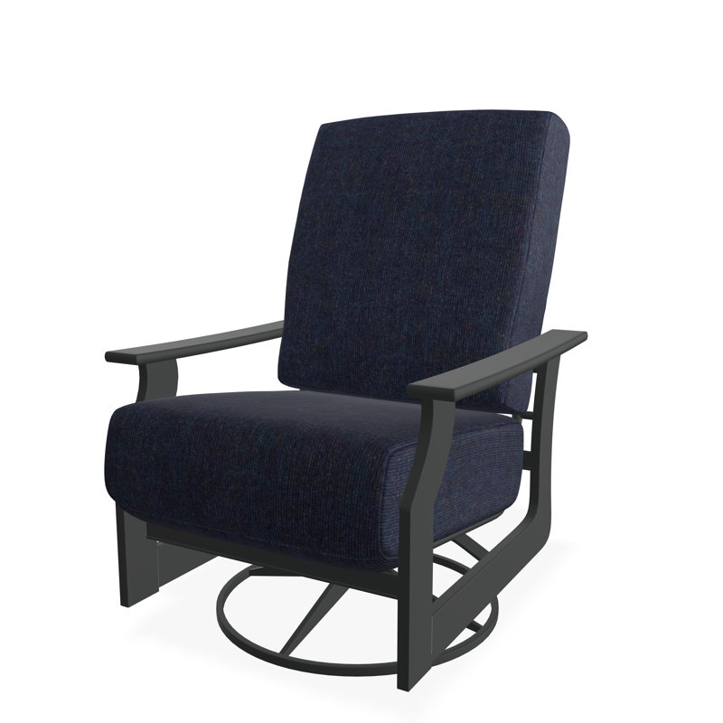 Chaise berçante pivotante en polymère St. Catherine, Spectre indigo Sunbrella®, Graphite