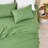 Linen Cotton Flat Sheet(Khaki Green,King)-127119696-127119706
