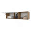 Roslyn Wall-Mounted Cabinet With Lift-Up Door, Open Compartments, Natural Oak And White
