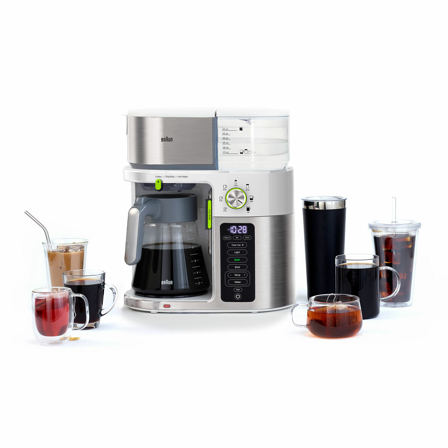 Braun BrewSense 12-Cup Drip Coffee Maker, Stainless Steel - PureFlavor &  Fast Brew System - Three Brew Modes - 24-Hour Programmable Timer -  Dishwasher