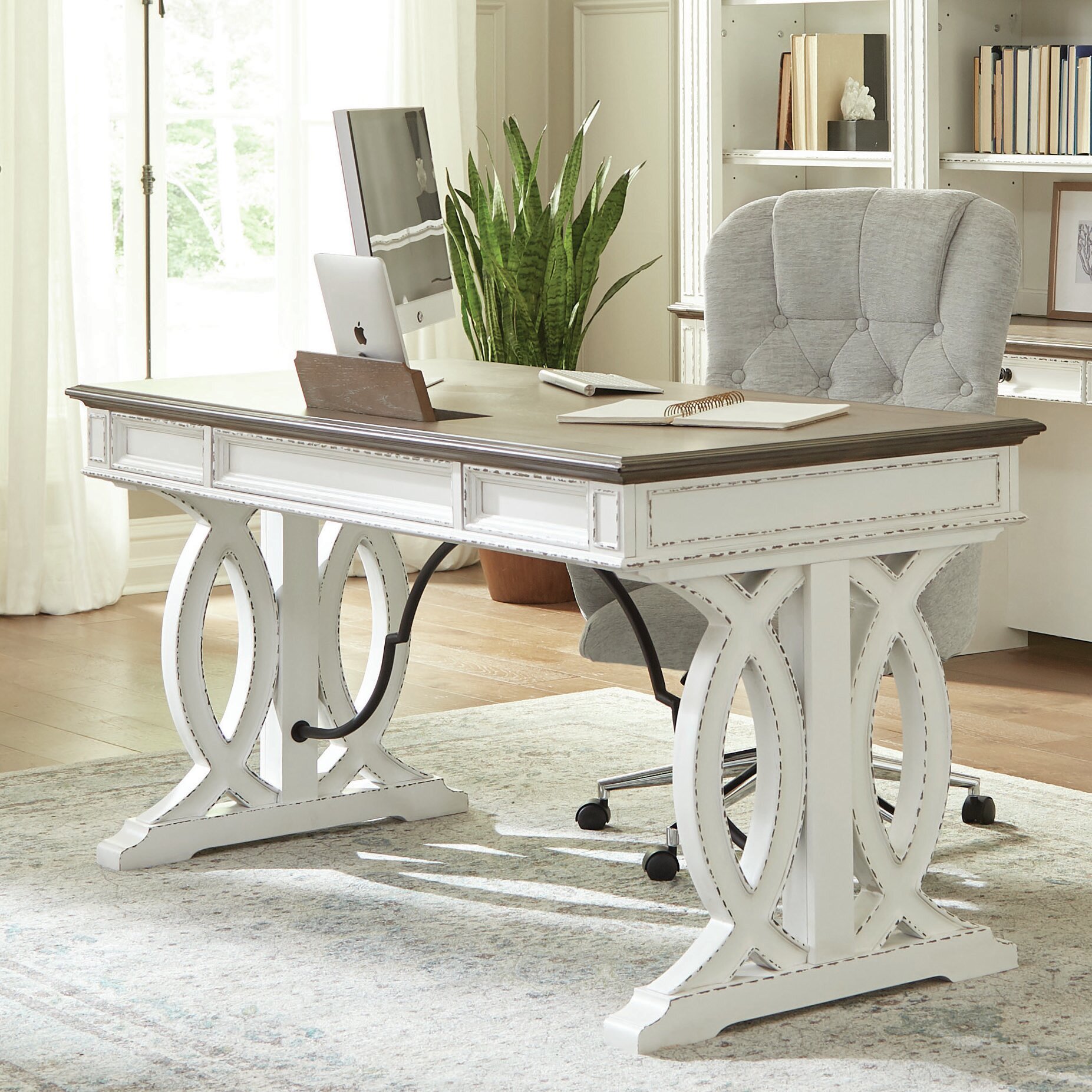 Solid Wood Desk the Lindsey Modern Farmhouse Home Office Desk