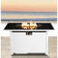 50 000 foyer d'extérieur rectangulaire en verre fumé de 43 po avec structure en métal et compartiment de réservoir de propane dissimulé blanc