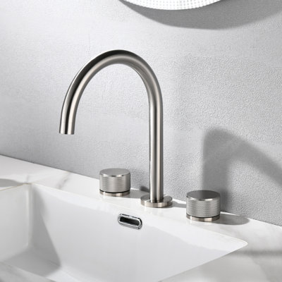 9-3/5" Widespread Dual-Handle Control Bathroom Sink Faucet in Lead-Free Solid Brass