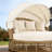 Outdoor Patio Rattan Round Daybed with Retractable Canopy