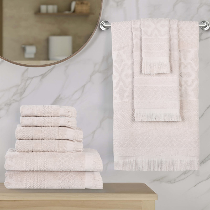 Serviette de bain Rolla, Ensemble de serviettes 9 pièces, Argent