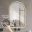 Miroir arqué 28 po x 48 po à DEL pour salle de bain, affichage de l'heure et de la température, rétroéclairage, antibuée, à intensité variable, avec trois températures de couleur
