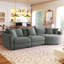Canapé 3 pièces 3 pièces dans des salles familiales spacieuses Canapé modulaire 3 pièces en tissu chenille de 105 po avec méridienne courbée et 3 coussins décoratifs - Parfait pour les salons, les bureaux et les appartements-563567884