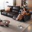 Coussin de canapé modulaire noir en cuir véritable Fourseat-728908455-728908452