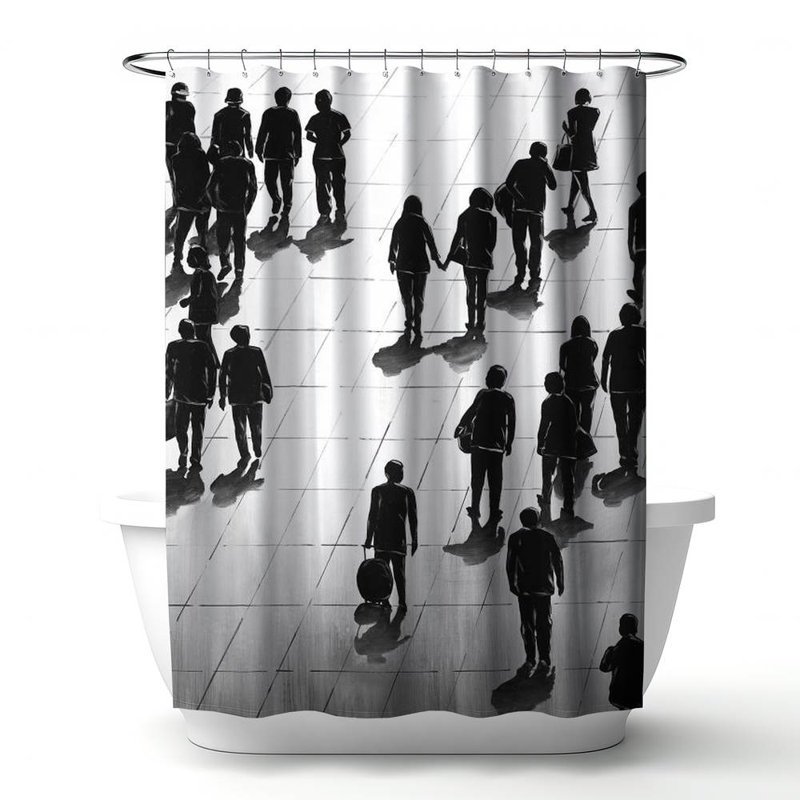 Shower Curtain ST38 – Polyester Shower Curtain, Dye Sublimation Print, 71" W × 74" L