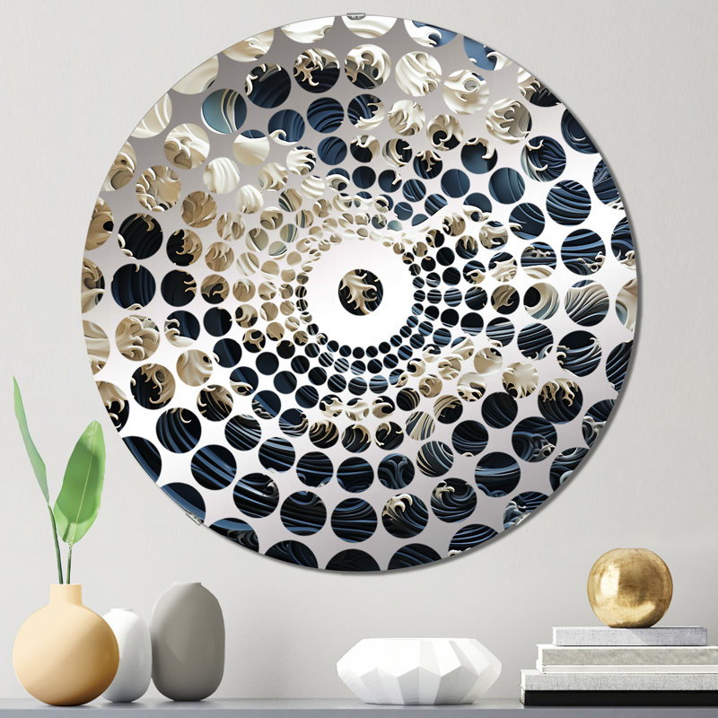 Normani - Miroir décoratif à cercles concentriques, 23,6 po x 23,6 po
