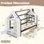 Lit plateforme House avec tiroirs, lit maison en bois massif avec tablettes, conception enfantine-129387351