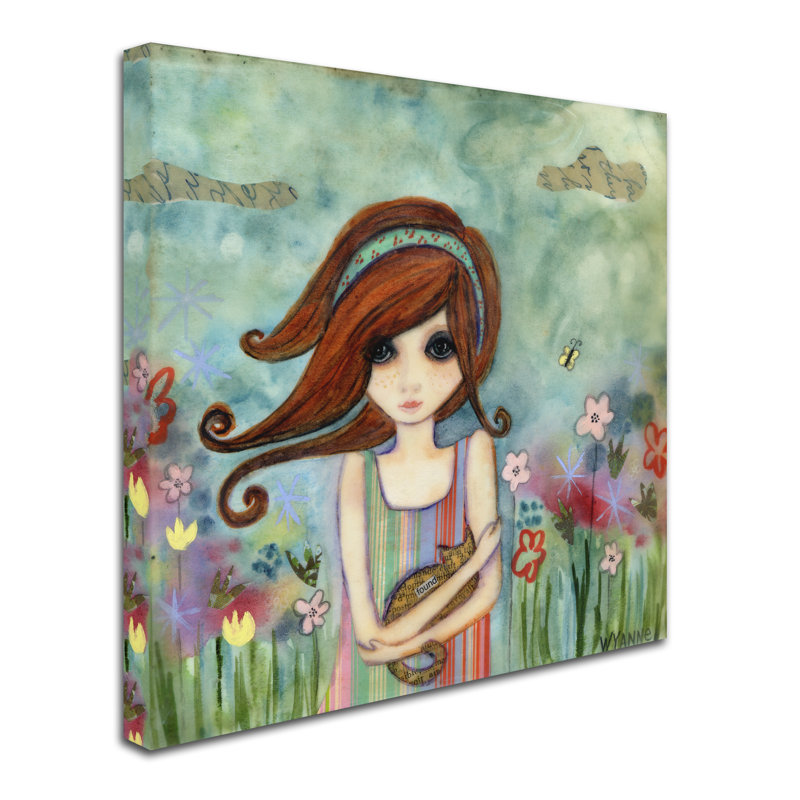 «Big Eyed Girl Bad Kitty» de Berkley, reproduction sur toile tendue, H 14 po x l 14 po x P 2 po