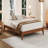 12 Inch Queen Size Solid Dry Bamboo Wood Platform Bed Frame, With Wood Slat Support, No Box Spring Needed, Easy Assembly-912531555-912531556
