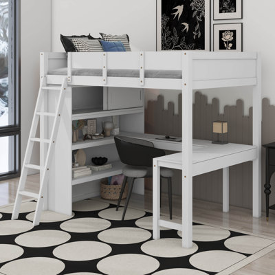 Full Size Loft Bed With Desk