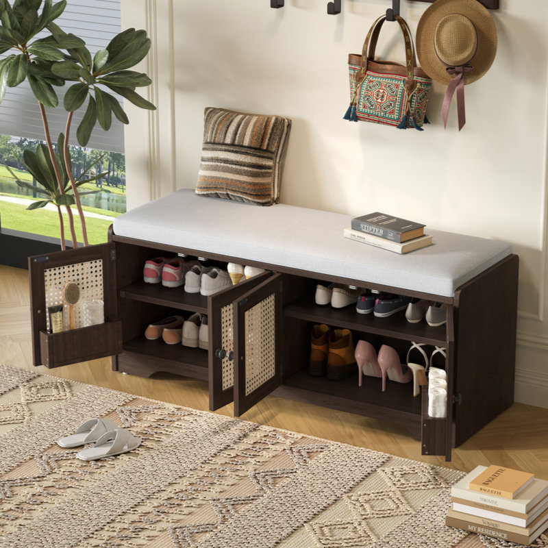 Banc de rangement Rustic, Espresso