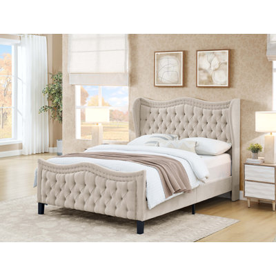 Elegance Tufted Wingback Bedframe by House of Hampton