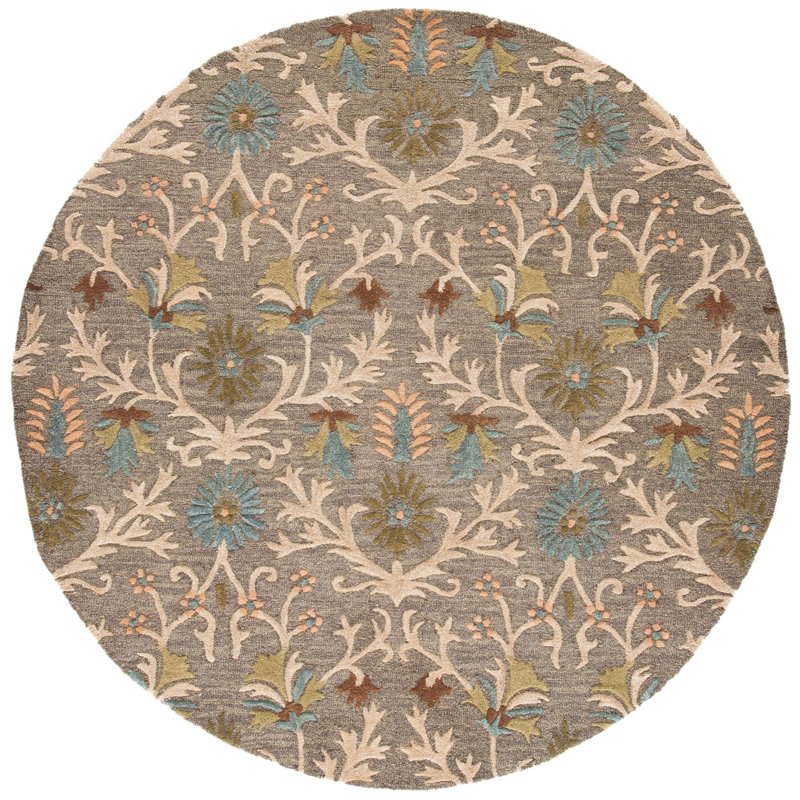 Tapis en laine touffeté à la main Cannen, Rond 4 pi