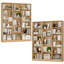 Ensemble de 2 grandes bibliothèques de rangement en bois de 74 po x 59 po x H 74 po-130076530