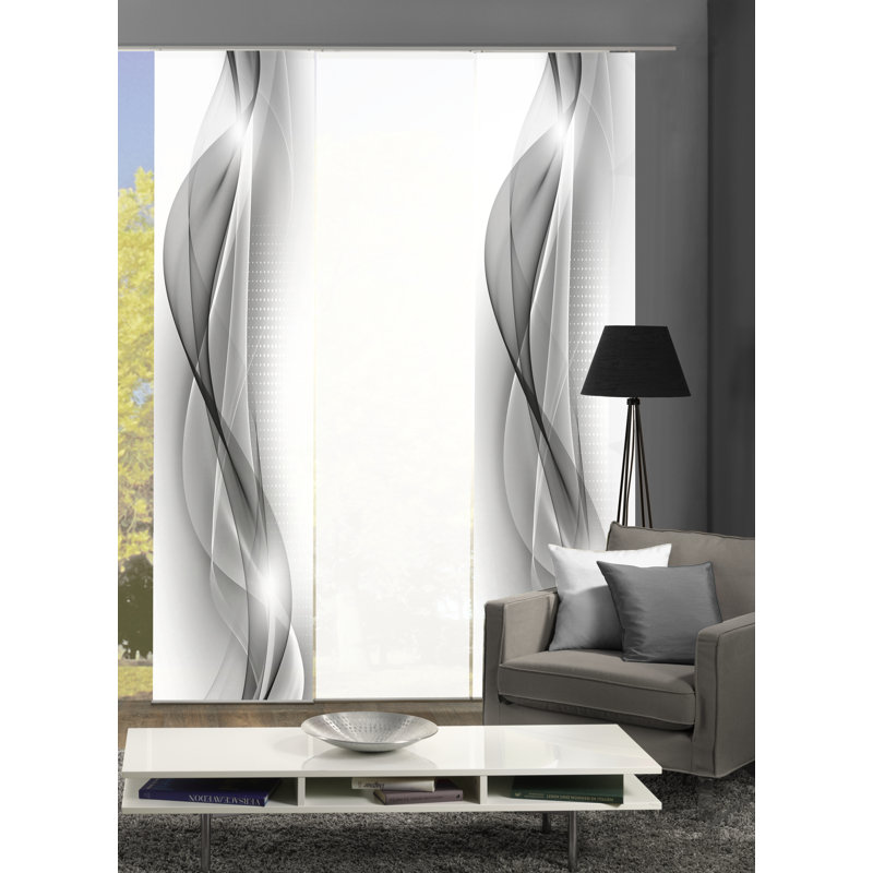 Passmore Semi Sheer Curtain Panel Pair, Grey