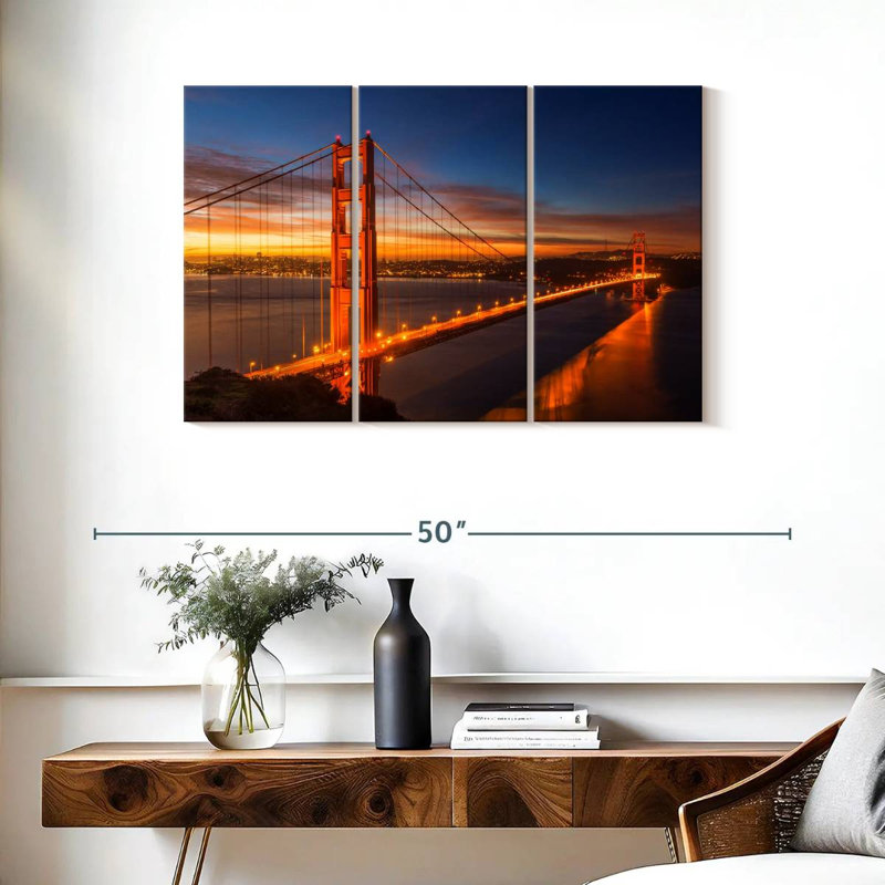 Lilie Lights Along Golden Gate Bridge, 24" H x 38" W