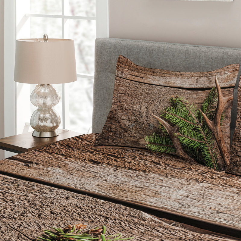 Rustic Polyester Coverlet, Queen Bedspread + 2 Shams