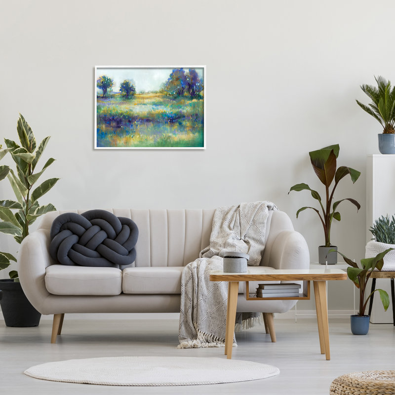 «Wetland Watercolor Landscape Abstract Blue Green» par Third and Wall - reproduction d'art, H 24 po x l 30 po x P 1,5 po