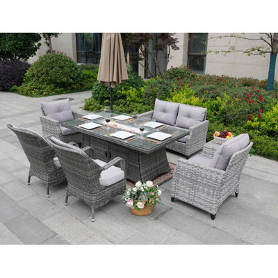 Aerolyn 6 - Person Patio Conversation Set with Cushions