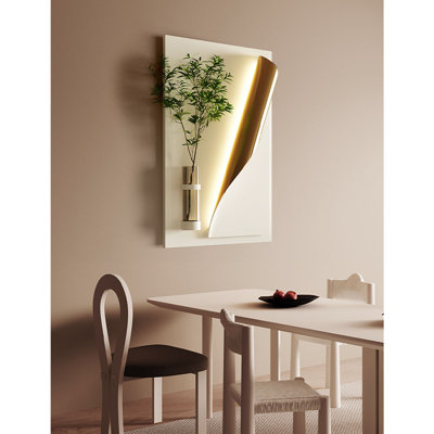 Creamy Style Ironware Hydroponic Green Plants Lighting Wall Decoration