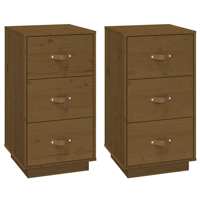 Sindel 3 Drawer Bedside Table, Honey Brown