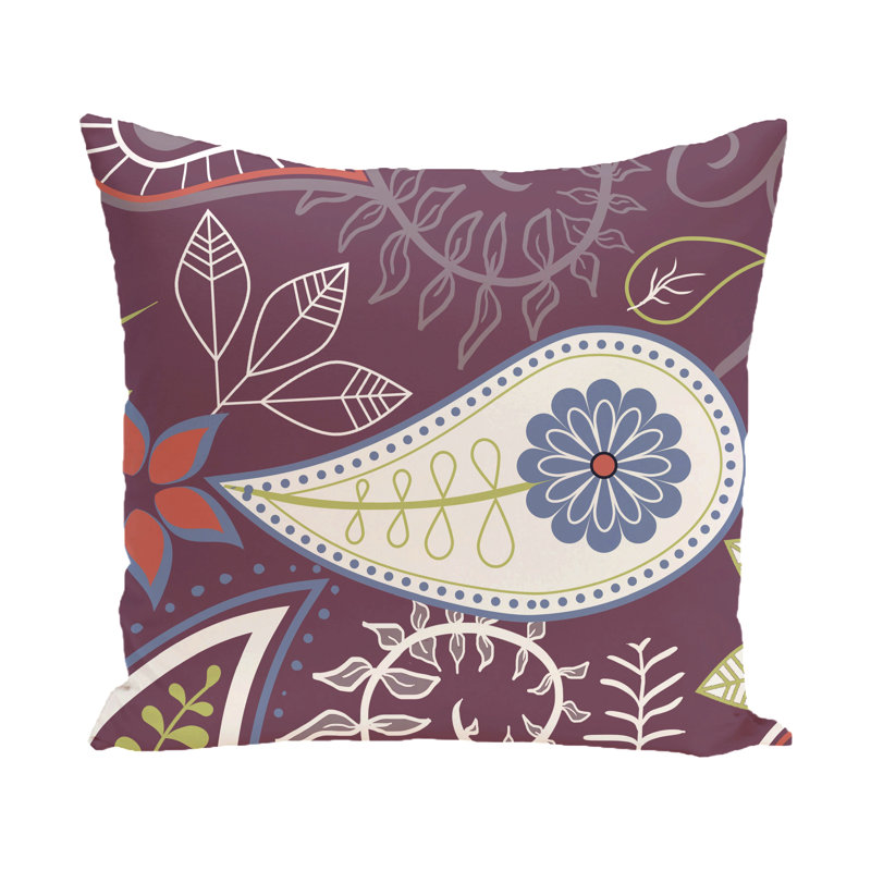Coussin décoratif extérieur Botanical Blooms, H 18 po x l 18 po, Mauve