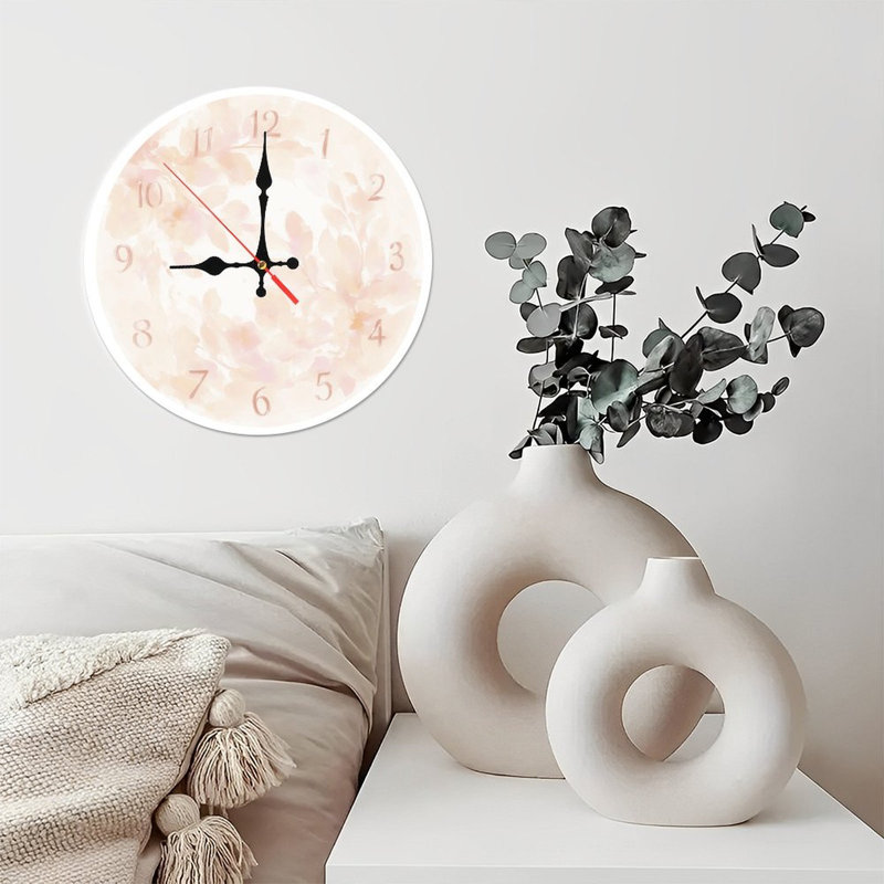 Horloge avec feuilles d'aquarelle