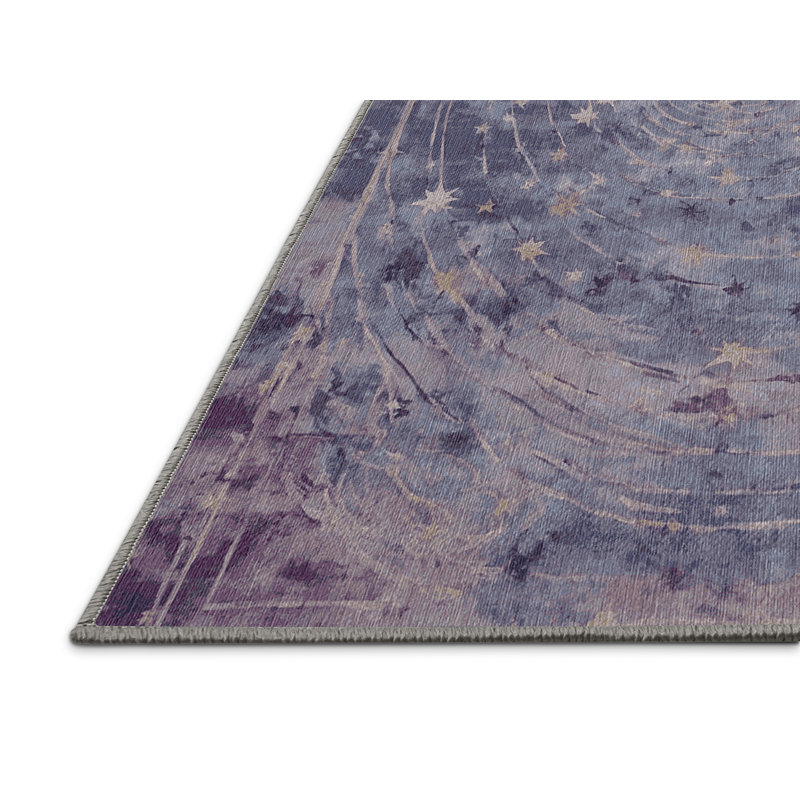Machine Washable Purple Area Rug, Rectangle 7' x 10'