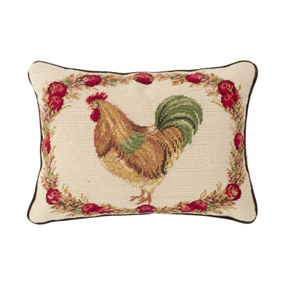 Harvest Rooster Needlepoint Pillow