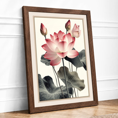 Lotus in Bloom Botanical - Framed Print