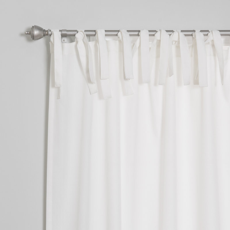 Arusyak Outdoor Tie Top Curtain, White