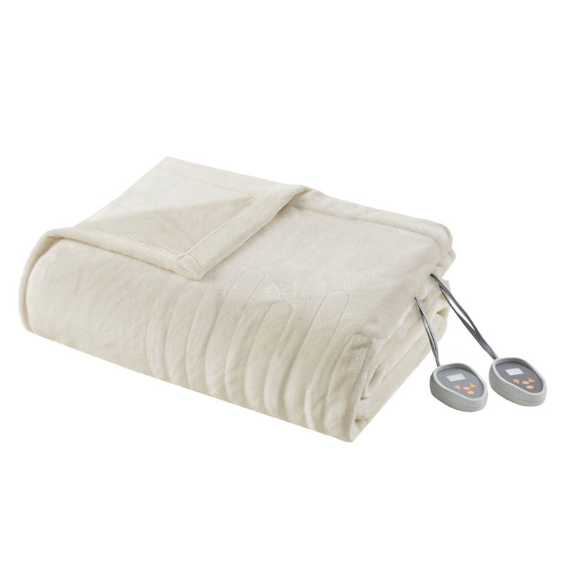 Couverture chauffante ultra-douce chauffante, Grand, Ivoire