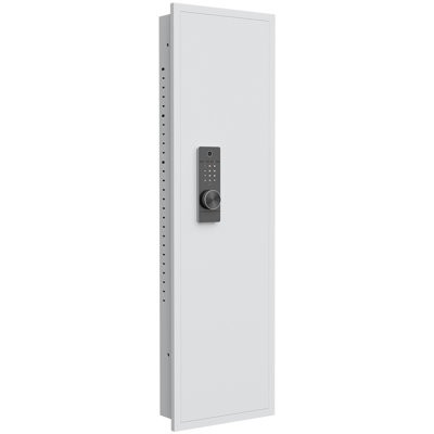 53" In Safe With User- Interface - Fingerprint Touch Panel, Adjustable Shelves  White For Valuables & Guns Theft Defense, Screen