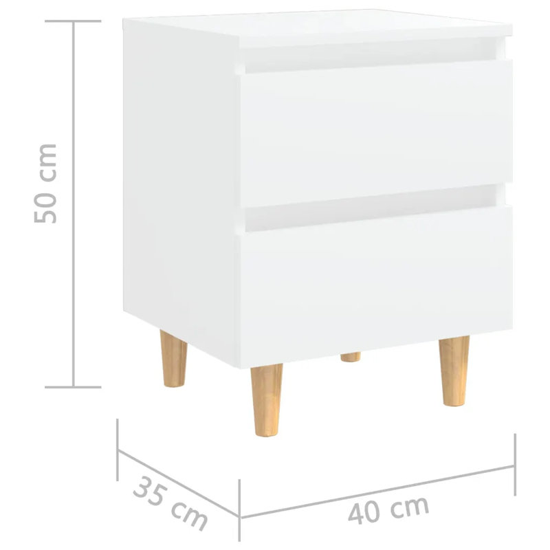Sela 40cm W Bedside Table, White