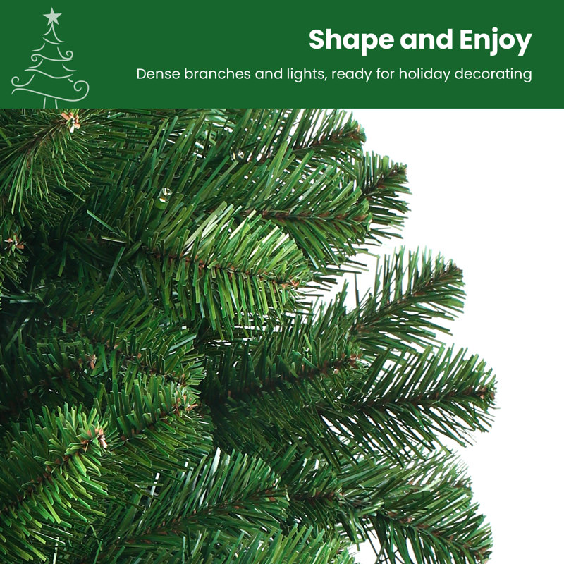 Lighted Artificial  Slim Pencil Christmas Tree, 9' H