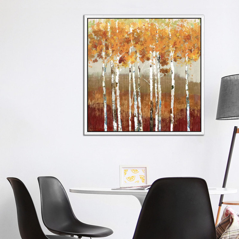 Golden Landscape by Allison Pearce - Painting on Canvas, White Framed Canvas, 93.98 cm H x 93.98 cm W