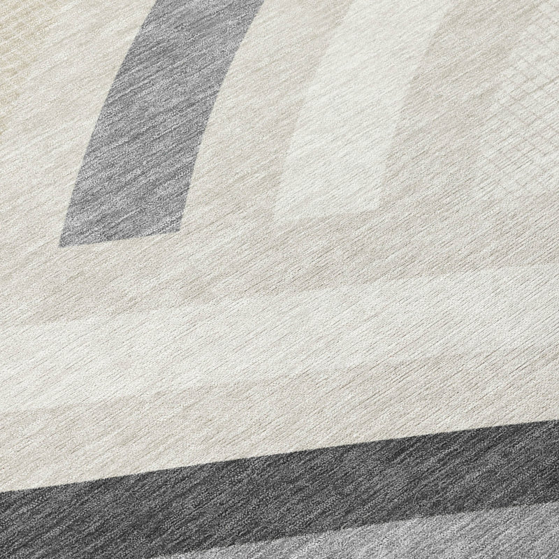Machine Washable Indoor/Outdoor Chantille ACN2467 Mid-Century Modern Rug, Linen, 9' x 12'