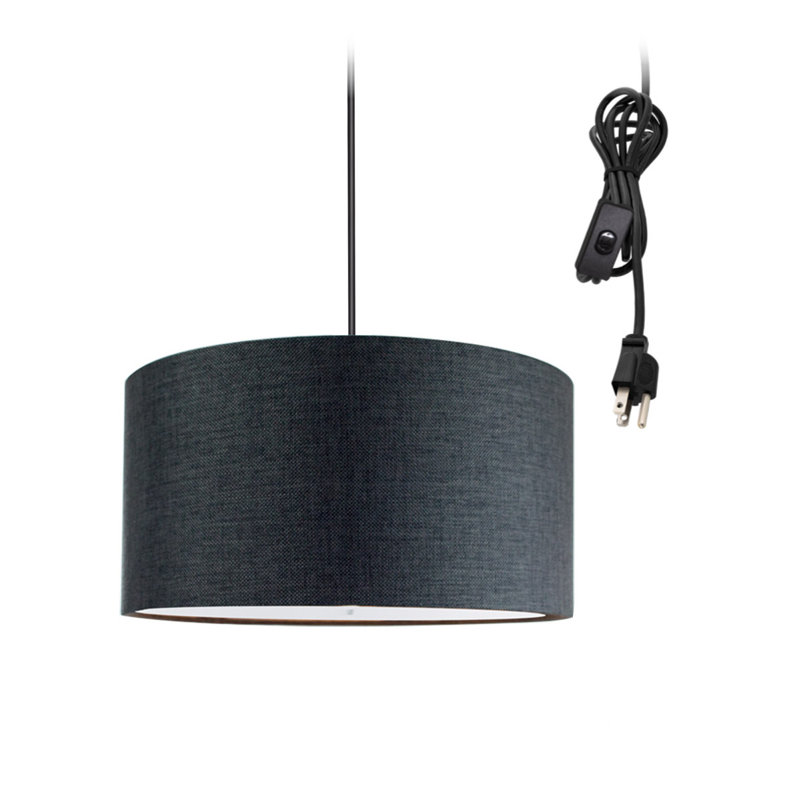 Abdul-Hannan 2 - Light Black Single Pendant, Granite Gray, 10" H x 18" W x 18" D