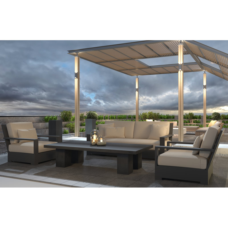 Maximus Coffee Table, 16" H x 71" L x 35" W, Black