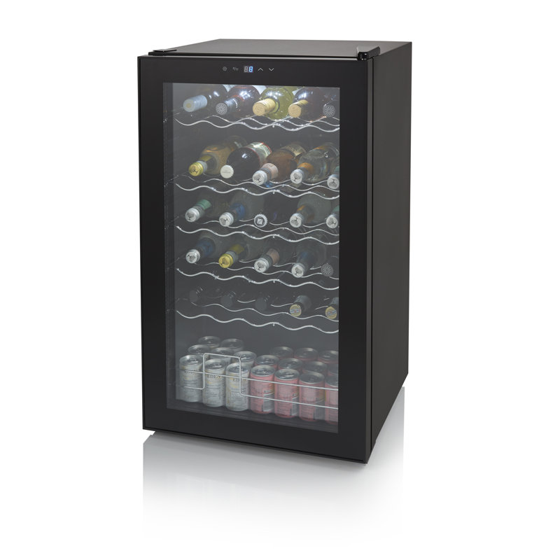 Swan 34 Bottle Glass Fronted Wine Cooler with Reversible Door, LED Display, 80L Capacity