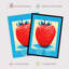 Wall Art Print Single Strawberry Fruit in Ice Frame Vibrant Red Painting Poster