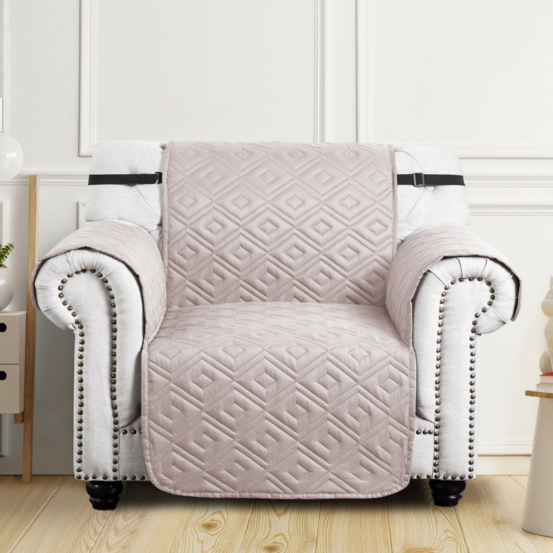 Quilted Pattern Reversible Waterproof Sofa Protector Slipcover, Beige/Cream, 179cm H x 165cm W - (1 Seater)