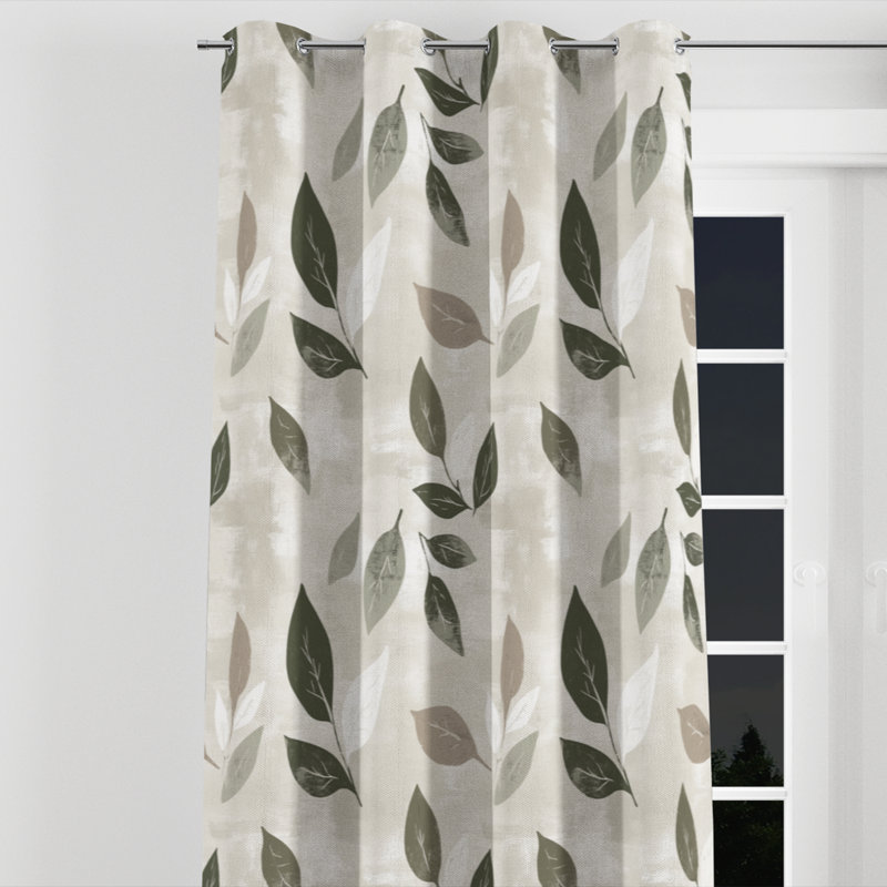 Rideaux en velours Floral, L 52 po x L 120 po, Œillets argentés