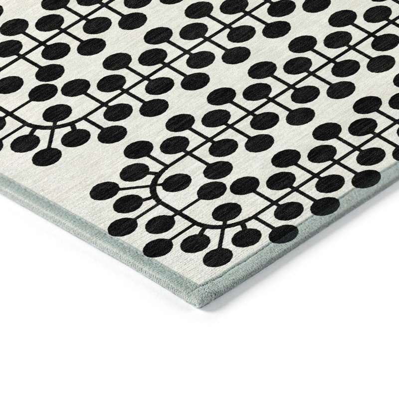 Machine Washable Indoor/Outdoor Boruta ACN2247 Geometric Rug, Round 8'