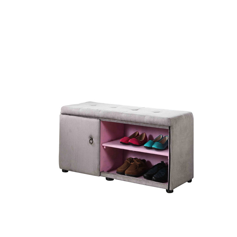 Hauteur de 18 po pour le rangement des chaussures, unité de rangement de couleur gris argenté, luxe